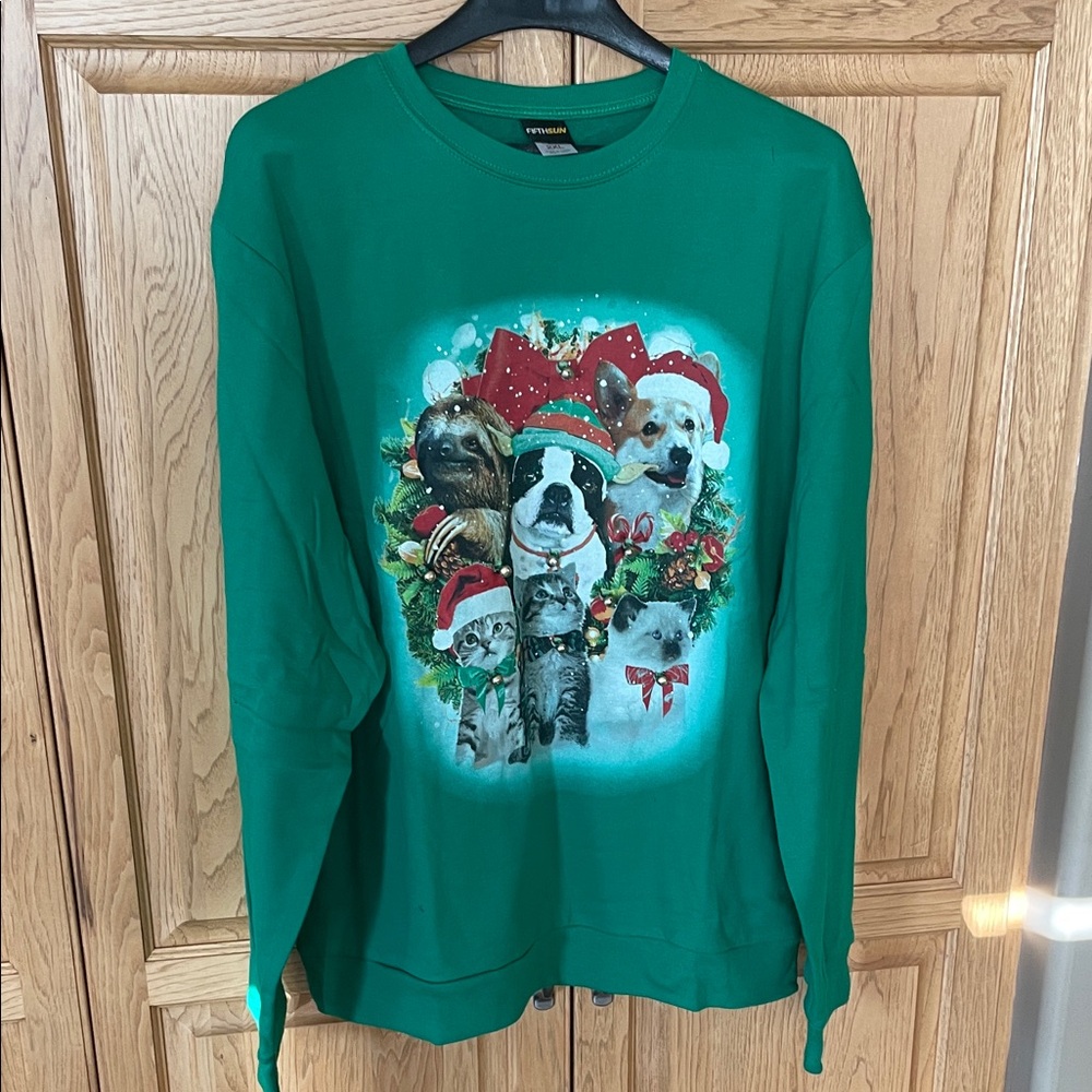 Fifth Sun Dogs Christmas Sweater with Bells size 2XL